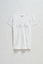 Cargar imagen en el visor de la galería, CAMISETA CON BRANDING BLANCA SALSA