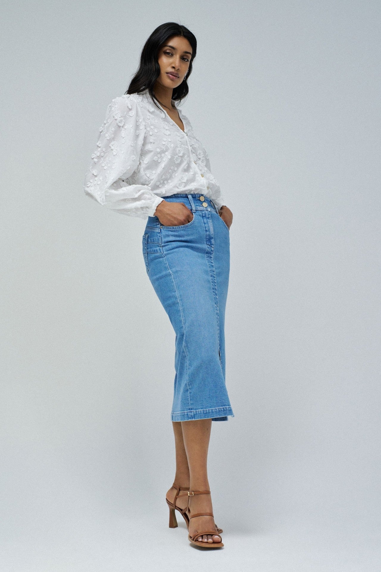 FALDA MIDI CLARO SALSA