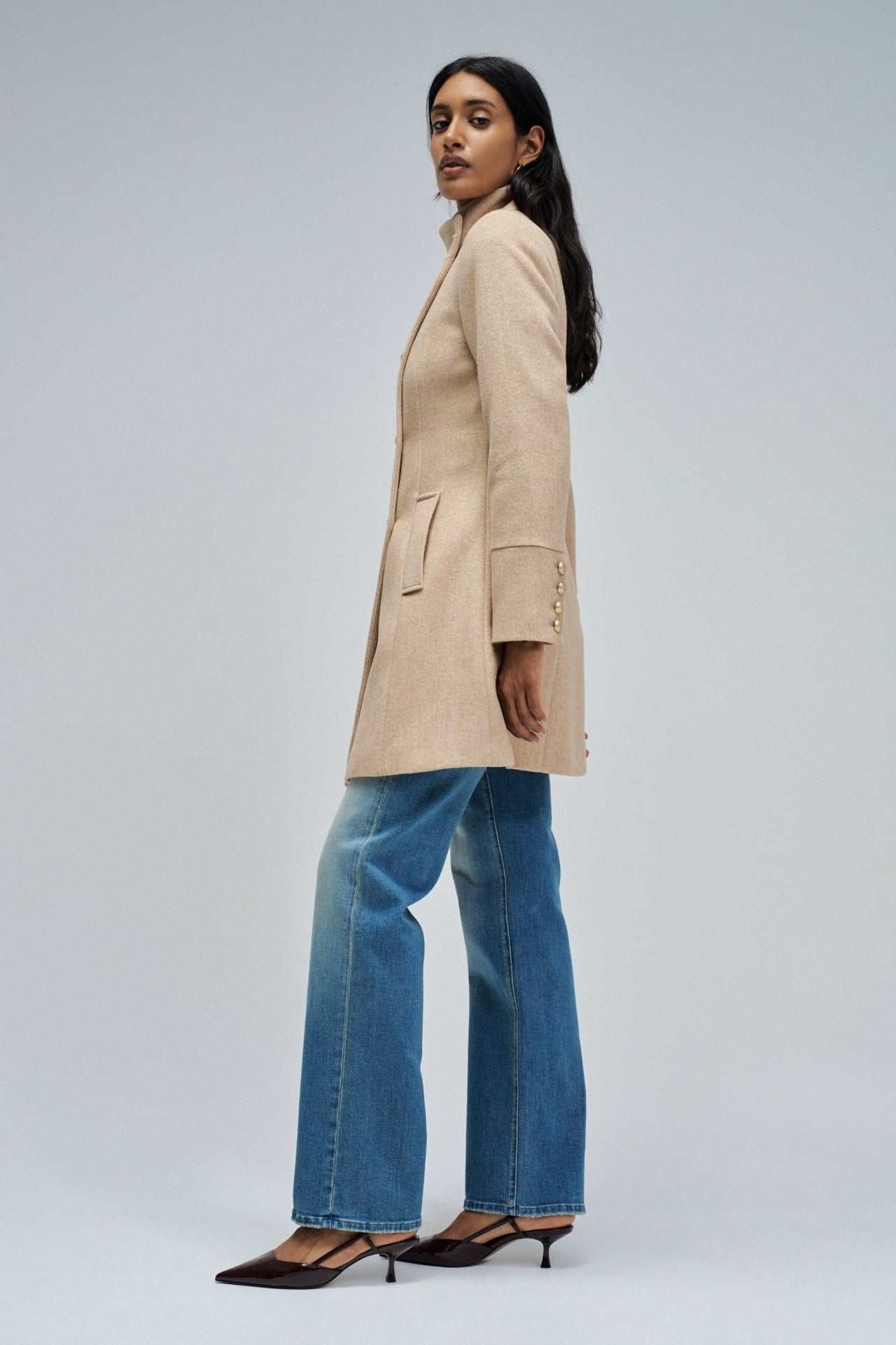 ABRIGO GRACE PAÑO SALSA