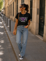 Cargar imagen en el visor de la galería, Camiseta negra corazón leopardo
