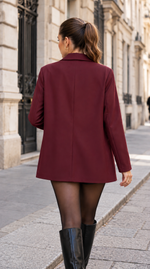 Cargar imagen en el visor de la galería, Blazer oversize con estampado de corazón
