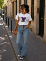 Cargar imagen en el visor de la galería, Camiseta blanca corazón leopardo
