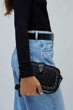 Cargar imagen en el visor de la galería, BOLSO BLACK TWEED SALSA
