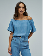 Cargar imagen en el visor de la galería, BLUSA EN LIGHTDENIM
