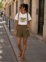 Cargar imagen en el visor de la galería, Camiseta blanca corazón leopardo

