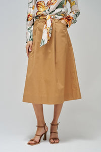 FALDA MIDI EN TELA SALSA