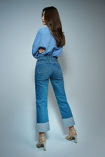Cargar imagen en el visor de la galería, PANTALON VAQUEROS FAITH PUSH IN STRAIGHT SALSA
