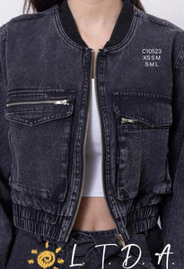 BOMBER DENIM NEGRA