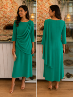 Cargar imagen en el visor de la galería, Vestido Midi con drapeado frontal

