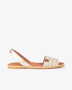 ZAPATO MENOQUINA PLANA MENDOZA FLECOS ORO POPA