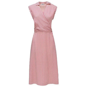 VESTIDO CRUZADO RAYAS SALSA