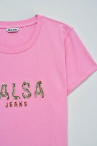 CAMISETA LOGO ROSA SALSA
