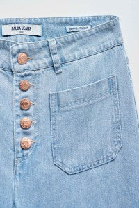 PANTALON TRUE CROPPED STRAIGHT LIGHTDENIM SALSA