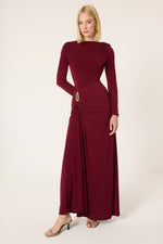 Cargar imagen en el visor de la galería, Vestido drapeado con detalle de hebilla – Elegante que realza la silueta
