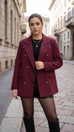 Cargar imagen en el visor de la galería, Blazer oversize con estampado de corazón
