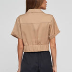 Cargar imagen en el visor de la galería, Top Camisero marrón claro
